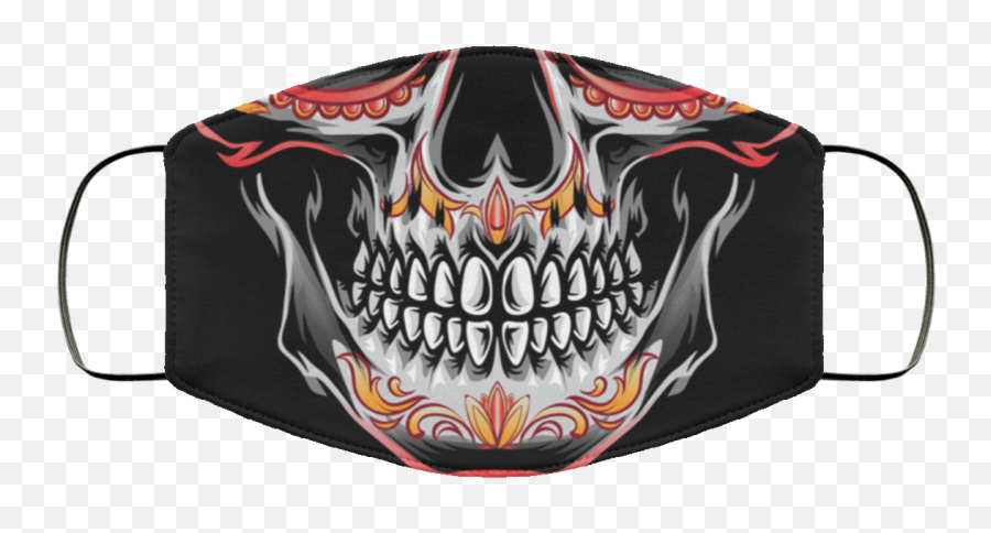 Sugar Skull Calavera Men Mexican Bandanas Washable Reusable Custom U2013 Printed Cloth Face Mask Cover - Day Of The Dead Face Mask Covid Png,Skull Mask Png