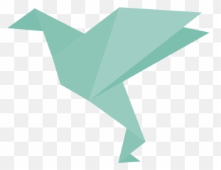 Folded Paper - Crane Origami Logo Vector Transparent Png Green