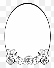 Flower Transparent Border Black And White - Floral Boarder Clipart png