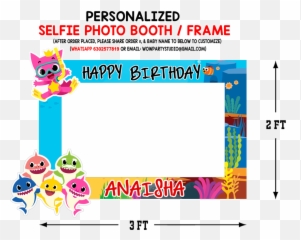 Personalized Baby Shark Birthday Selfie Frame Photo Booth 3ft - Selfie Frame Png,Baby Shark Png