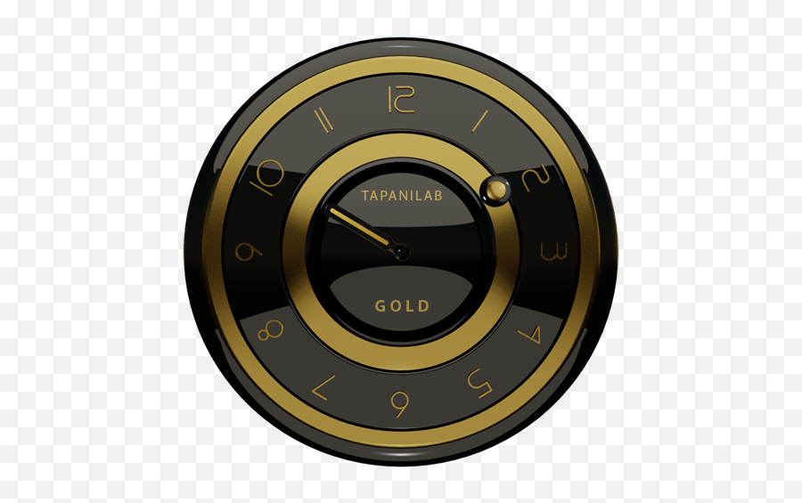 Black Gold Clock Widget - Solid Png,Gold Clock Png