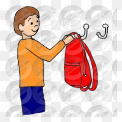 Hang Up Backpack Picture For Classroom - Hanging On Hook Clipart png