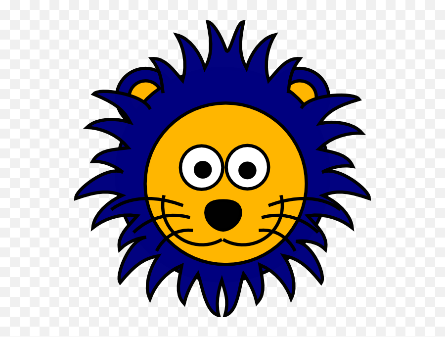 Blue And Yellow Lion Clipart - Full Size Clipart 5195062 Kid Cartoon Lion Clip Art Png,1950s Cartoon Icon