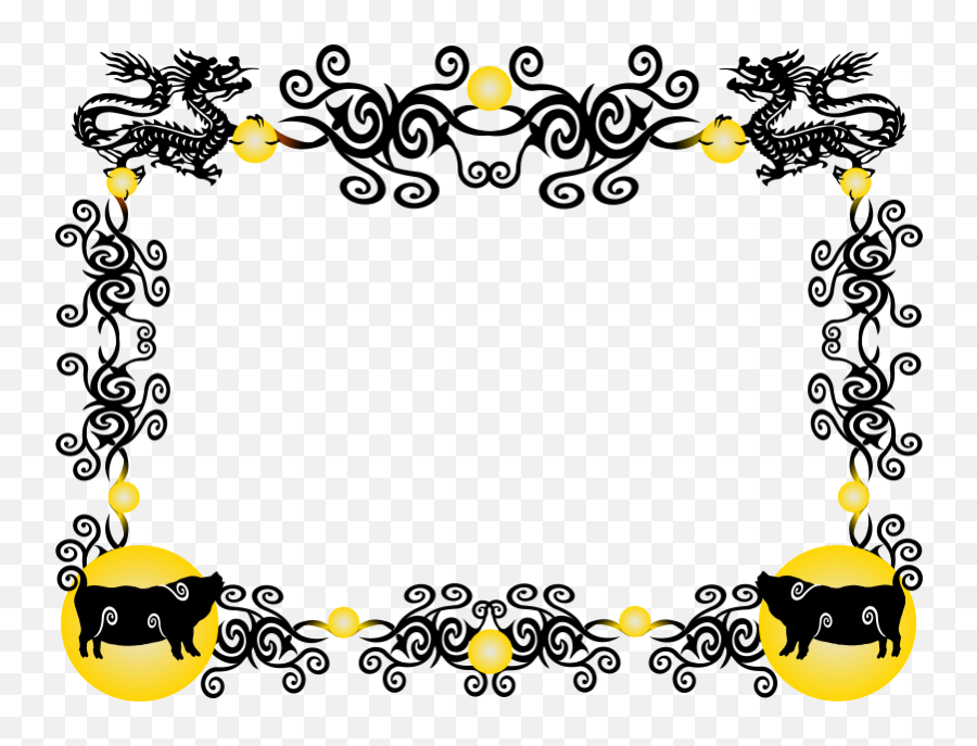 Chinese New Year Pig Borders Png - Chinese Dragon Border Png,Chinese Dragon Transparent Background