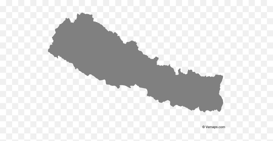 Outline Map Of Nepal Free Vector Maps - Nepal Map Vector Png,Nepal Flag Png