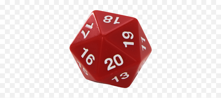 Opaque 55mm D20 Countdown Redwhite - Dice Game Png,Red Dice Png