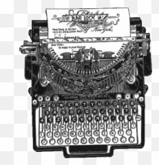 Black Typewriter Background Png Image - Black And White Typewriter,Typewriter Png