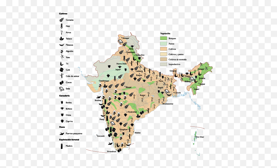 India Agricultural Map - Agricultural Agriculture Map Of India Png,India Map Png