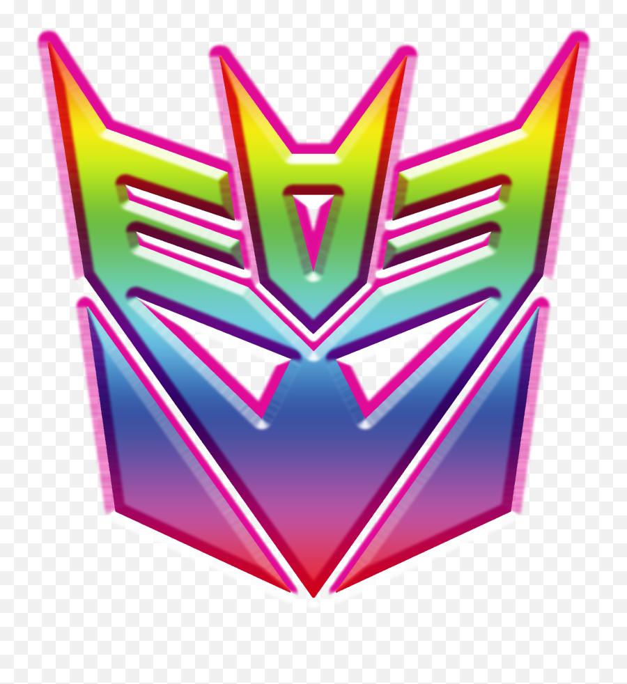Decepticon Emblem Rainbow Emblems Decepticons Parody - Rainbow Decepticon Logo Png,Transformers Logo Image