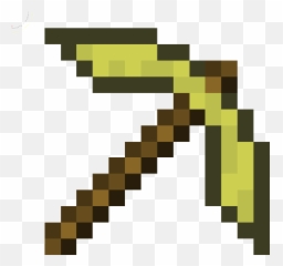 Creeper Gold Pickaxe - Minecraft Diamond png