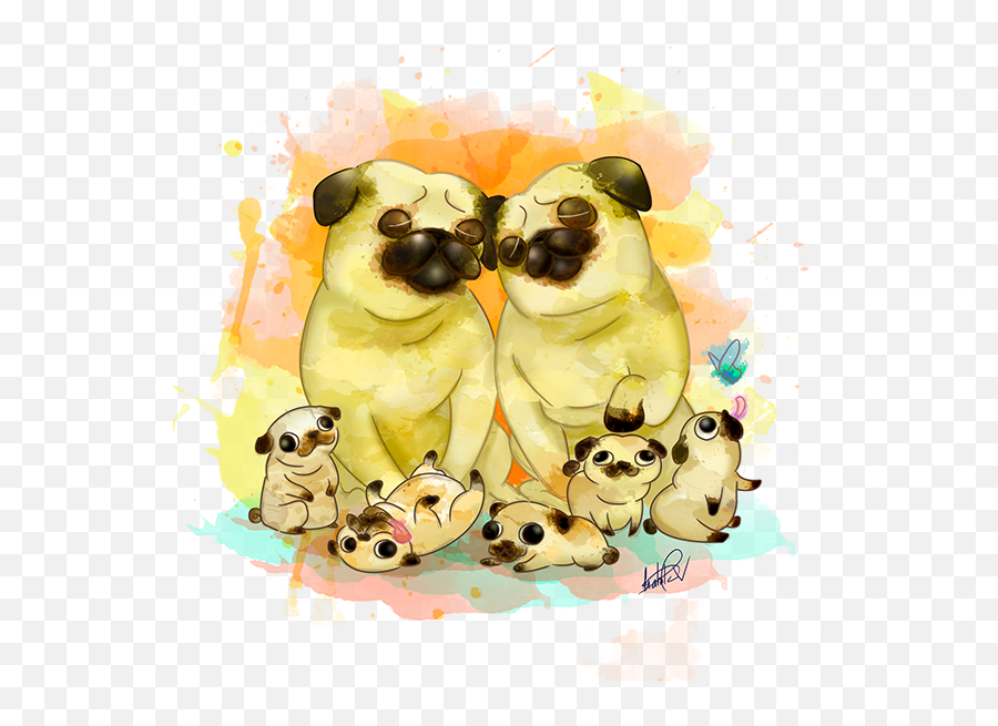 Ilustration - Pug Png,Dog Emoji Png