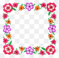 Lei Png - Clipart Square Flower Frame Transparent Cartoon Flower Square Border Png,Flower Frame Png