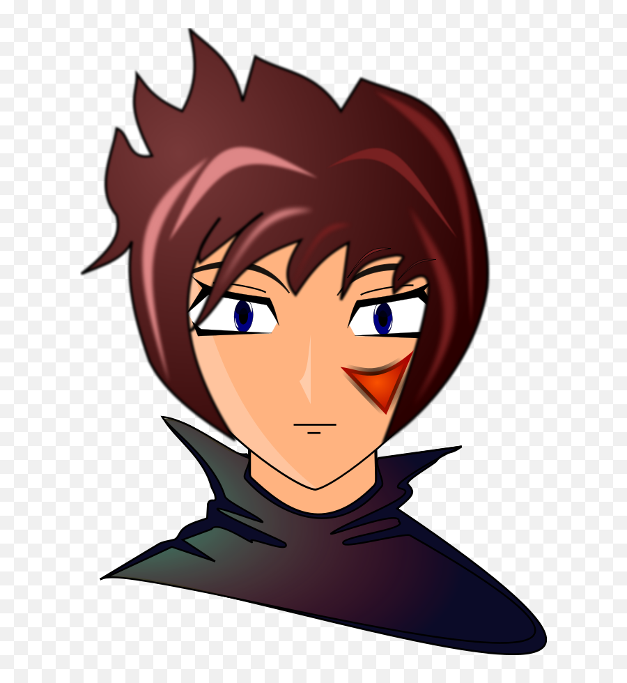 Vector Image Of Anime Boy Character Head Free Svg - Cartoon Character Vector Png,Anime Boy Transparent