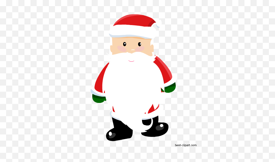 Cute Santa With A Big Beard Free Png - Long Beard Santa Clipart,Santa Beard Png