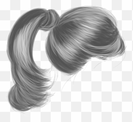 Ponytail Hair Png Free - Transparent Black