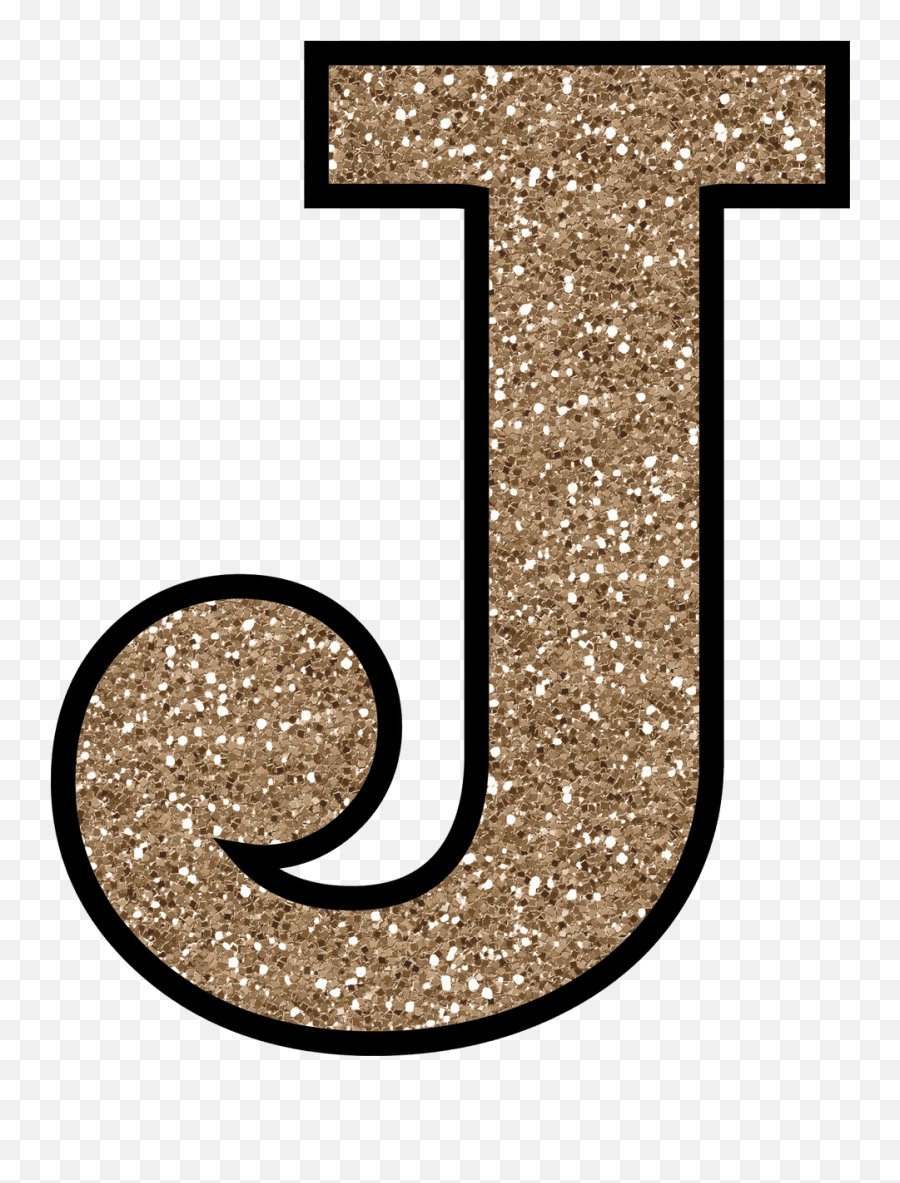 Letter J Png - Gold Glitter Letter J,J Png