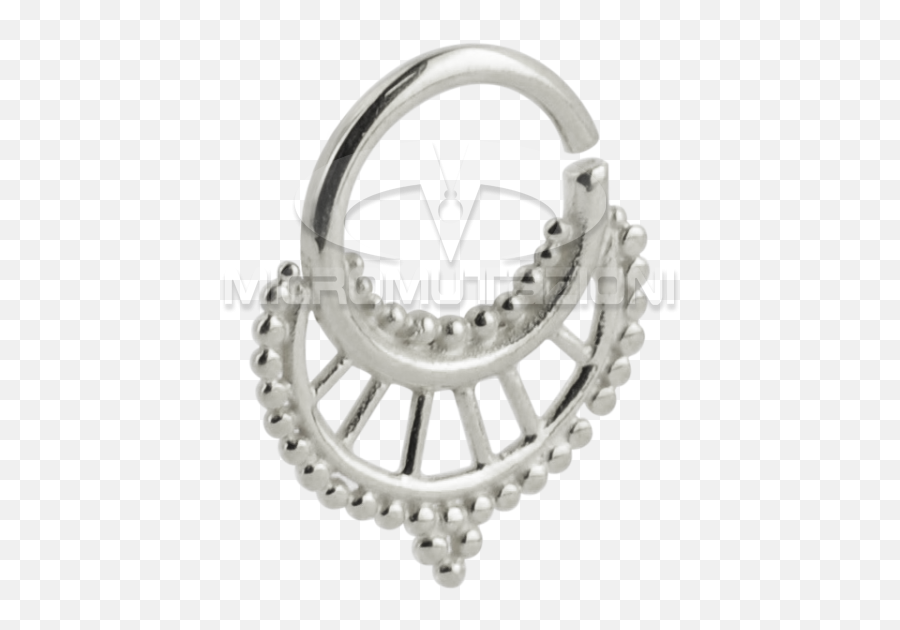 Download Silver Indian Ornament Septum Ring - Body Solid Png,Septum Piercing Png