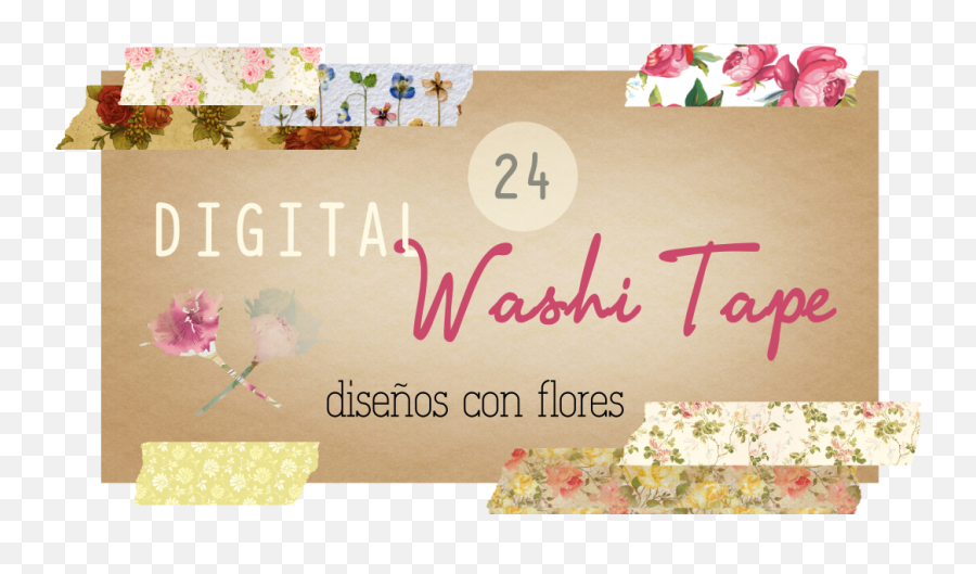 Digital Washi Tape Florales - Portable Network Graphics Png,Washi Tape Png