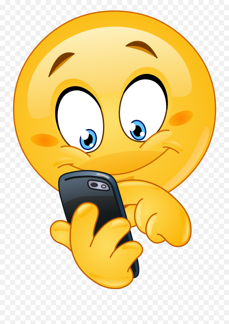 Cell Phone Emoji Decal - Emoji Using Phone Png,Phone Emoji Png