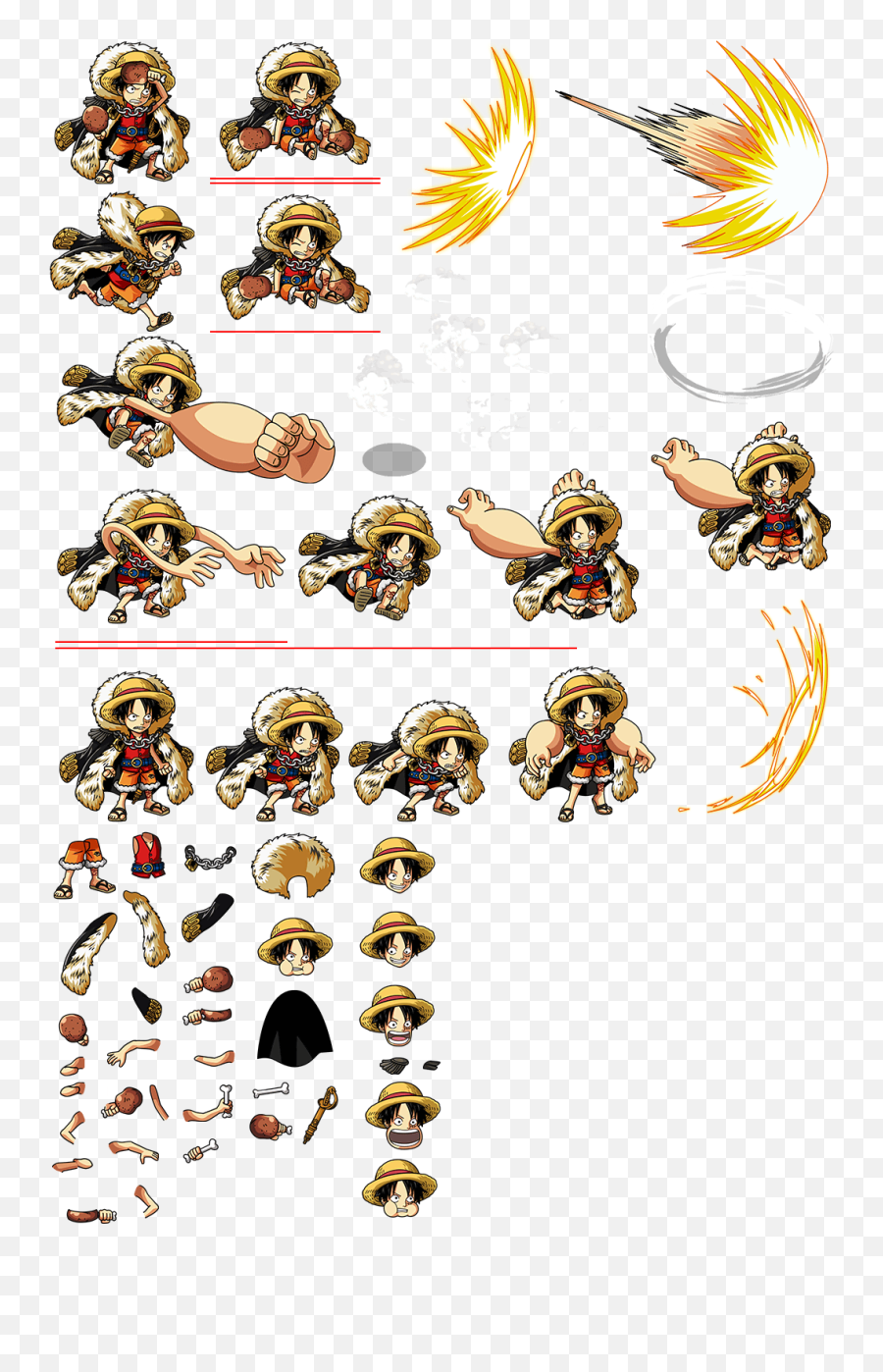 Mobile - One Piece Treasure Cruise 0578 Monkey D Luffy Sprite Sheet Png,Monkey D Luffy Icon
