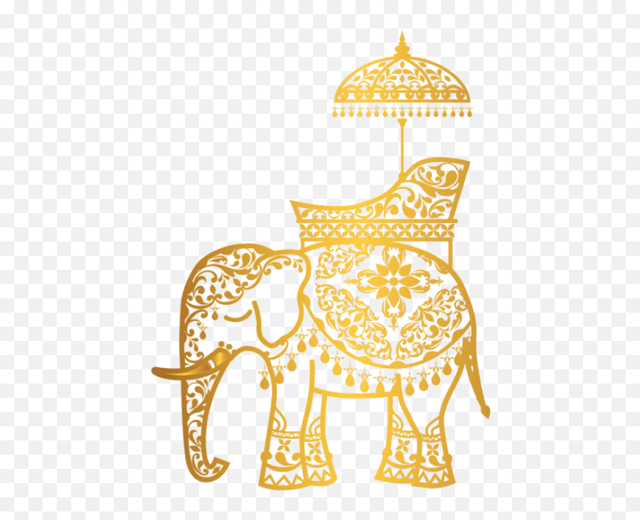 Download Free Png Gold Indian Elephant Clipart - Indian Elephant Clip Art,Wedding Clipart Png