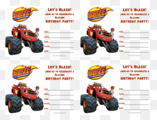 Download Blaze And The Monster Machines Birthday Invitations - Sticker Para Cuadernos Bleis Monster Machine Png,Blaze And The Monster Machines Png