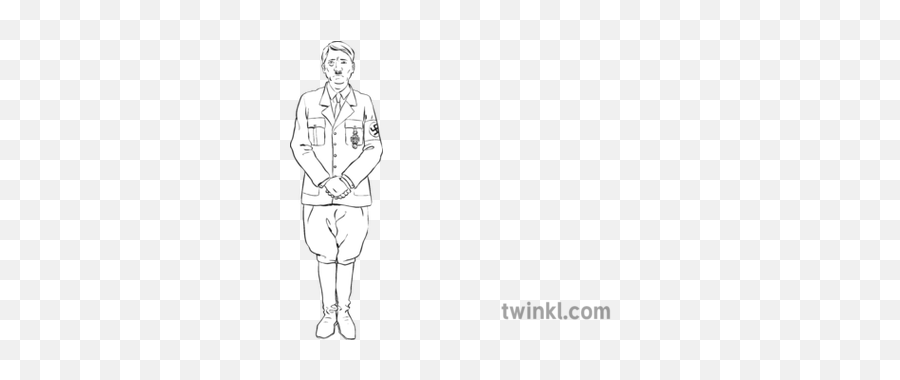 Adolf Hitler Black And White Illustration - Twinkl Hooves Black And White Png,Adolf Hitler Png