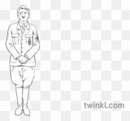 Adolf Hitler Black And White Illustration - Twinkl Hooves Black And White Png,Adolf Hitler Png