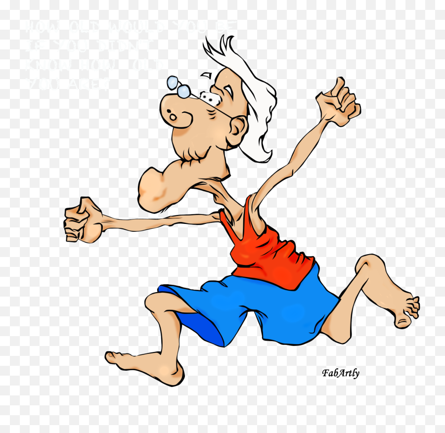 How Old U2013 Cartoon Characters - Old Man Running Silhouette Png,People Running Png