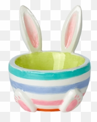 Download Eggcup With Rabbit Ears Green - HD Png
