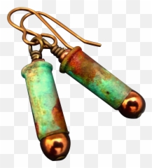 Rustic Patina Bullet Shell Earrings These Fun Start - Brass Png,Shotgun Shell Png