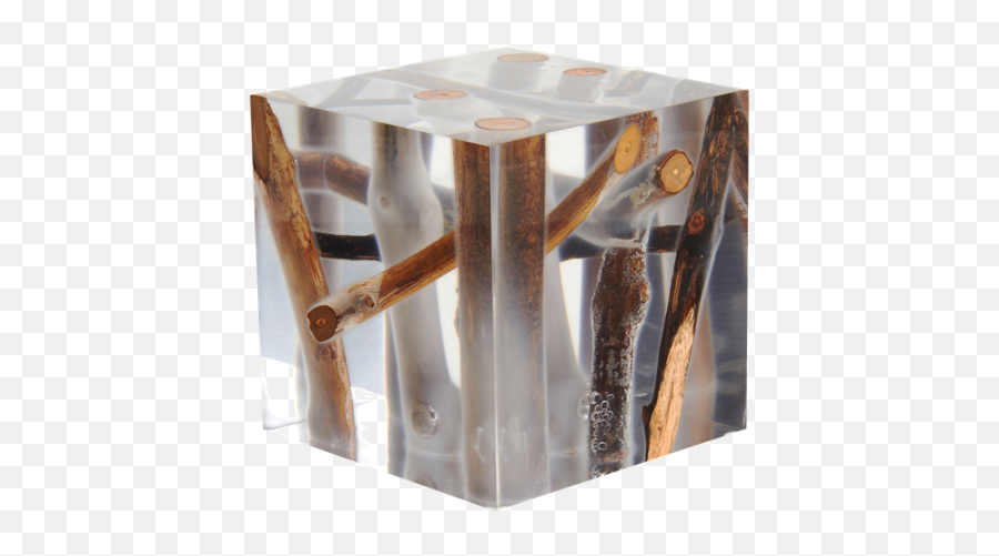 Bleu Nature Kisimi Frosted Driftwood Cube Muebles De - Resin Wood End Table Png,Driftwood Png