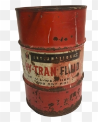Vintage Industrial Steel Oil Drum Barrel - International Harvester Advertising Circle Png,Oil Barrel Png