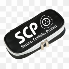 Scp Foundation Peripheral Pen Bag Pu Leather Pencil Case - Portable Png,Scp Logo Png