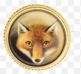 Download Antique Victorian Fox Head Brooch Painted Enamel - Red Fox Png,Fox Head Png