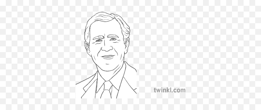 George W Bush Black And White - Theodor Boveri Para Colorear Png,George Bush Png