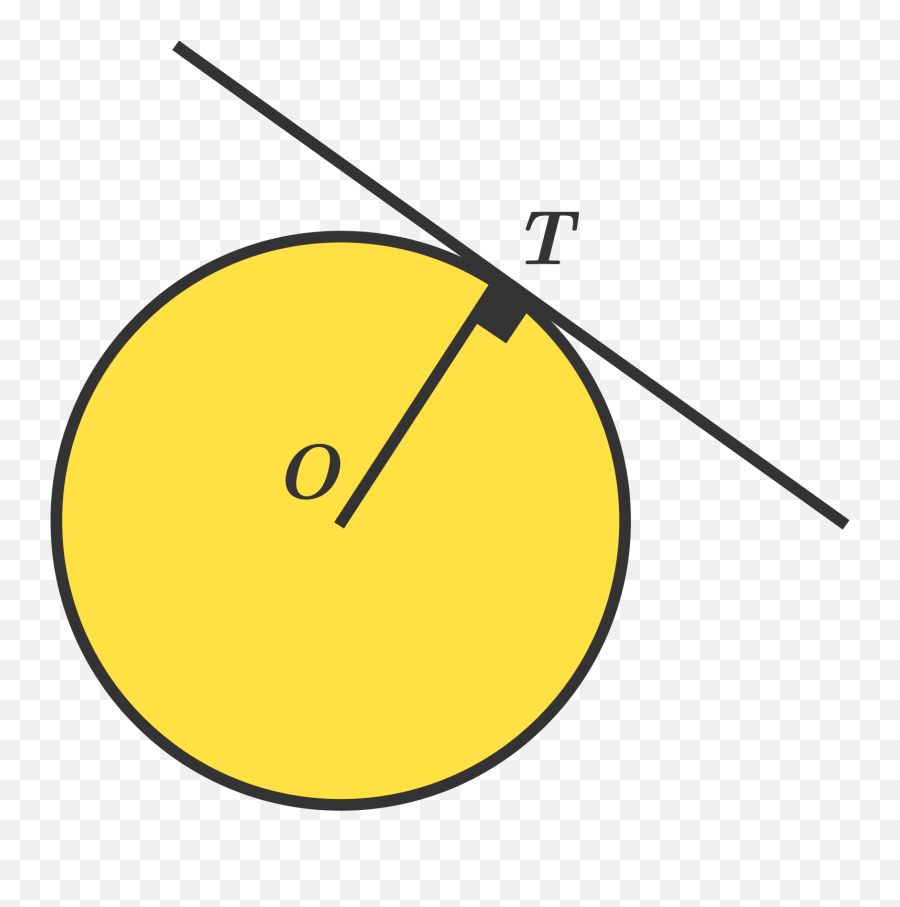 Tangent - Tangent Is Perpendicular To The Radius Png,Circle With Line Through It Transparent