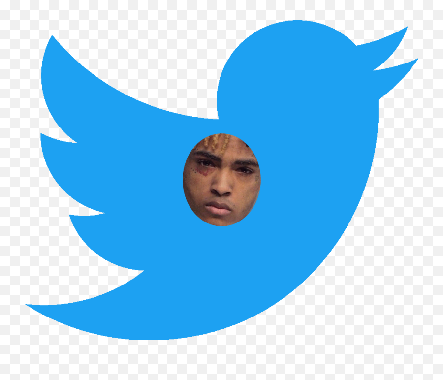 Xxxtentacion Gradually Turns Into Twitter Bird And Clipart - Twitter Mask For Word Cloud Png,Xxxtentacion Transparent