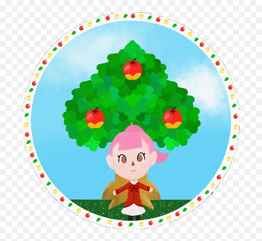 Animal Crossing Villager With Tree Design - Illustration Circle Png,Villager Png