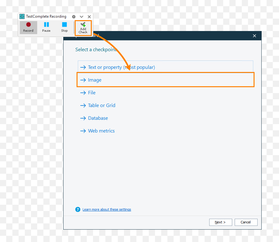 Creating Region Checkpoints Testcomplete Documentation - Vertical Png,Selection And Comparing Icon