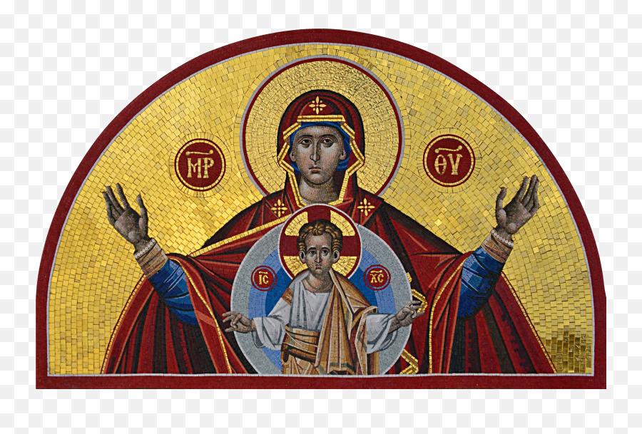 Religious Mosaics - Semicircular Vestment Png,Greek Virgin Mary Icon