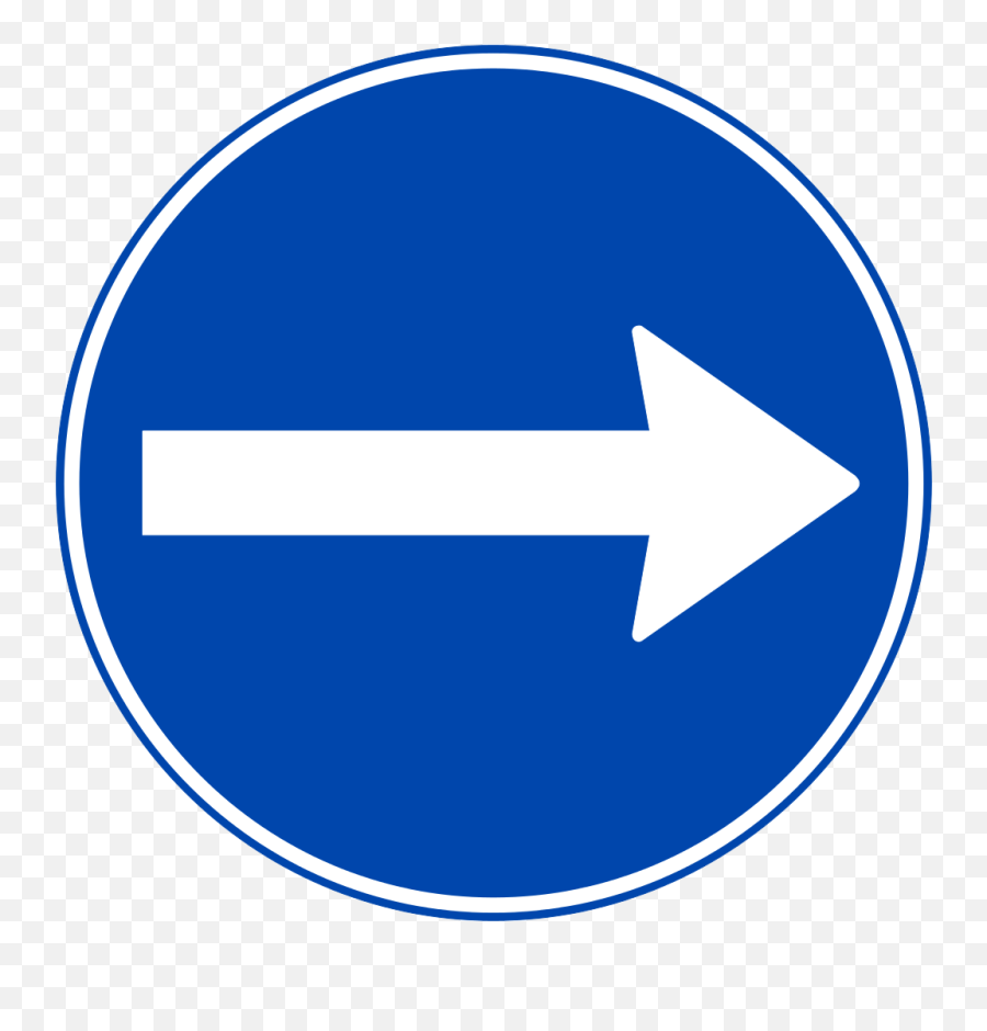 Norwegian Road Sign - Right Turn Only Sign Singapore Png,Follow Directions Icon