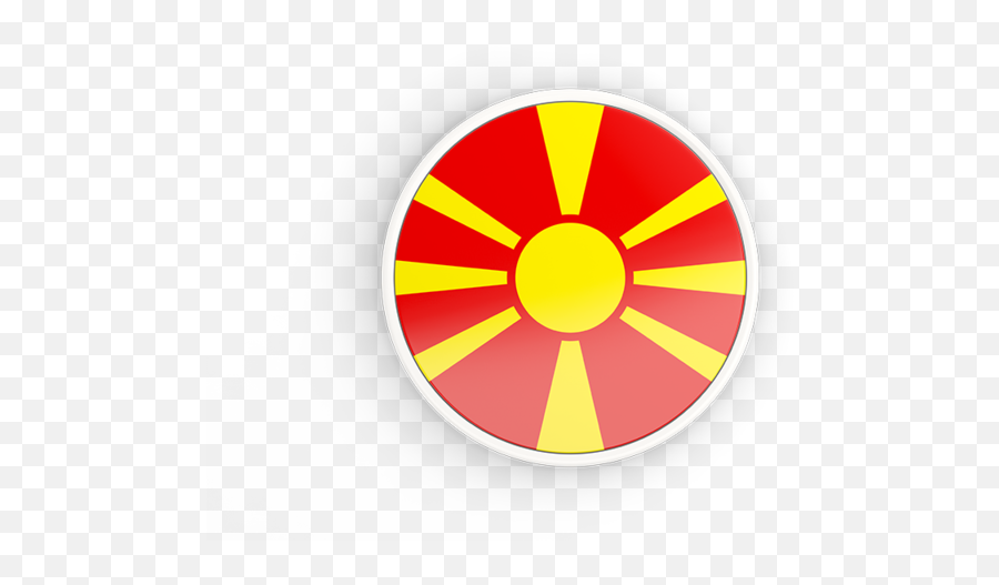 Round Icon With White Frame Illustration Of Flag Macedonia - North Macedonia Round Flag Png,Icon Air Frame