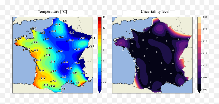 Kriging The French Temperatures - A Tutorial On Simple Kriging Png,Multiple Color France Map Icon