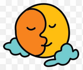 Moon And Sun Icon In Doodle Style - And Flat Icon Png