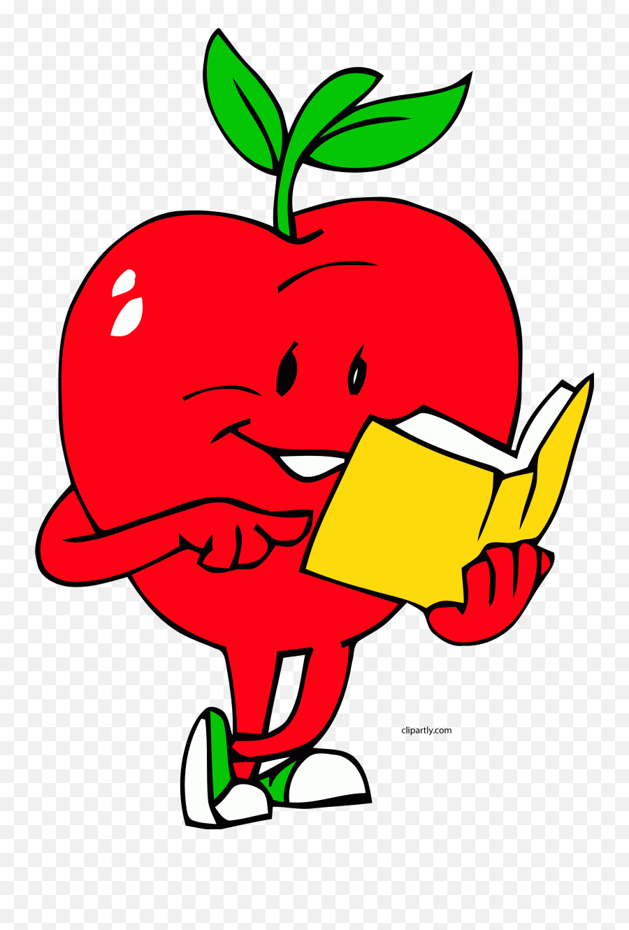 Reading Book Clipart Png - Cartoon Apple Gif,Book Clipart Png