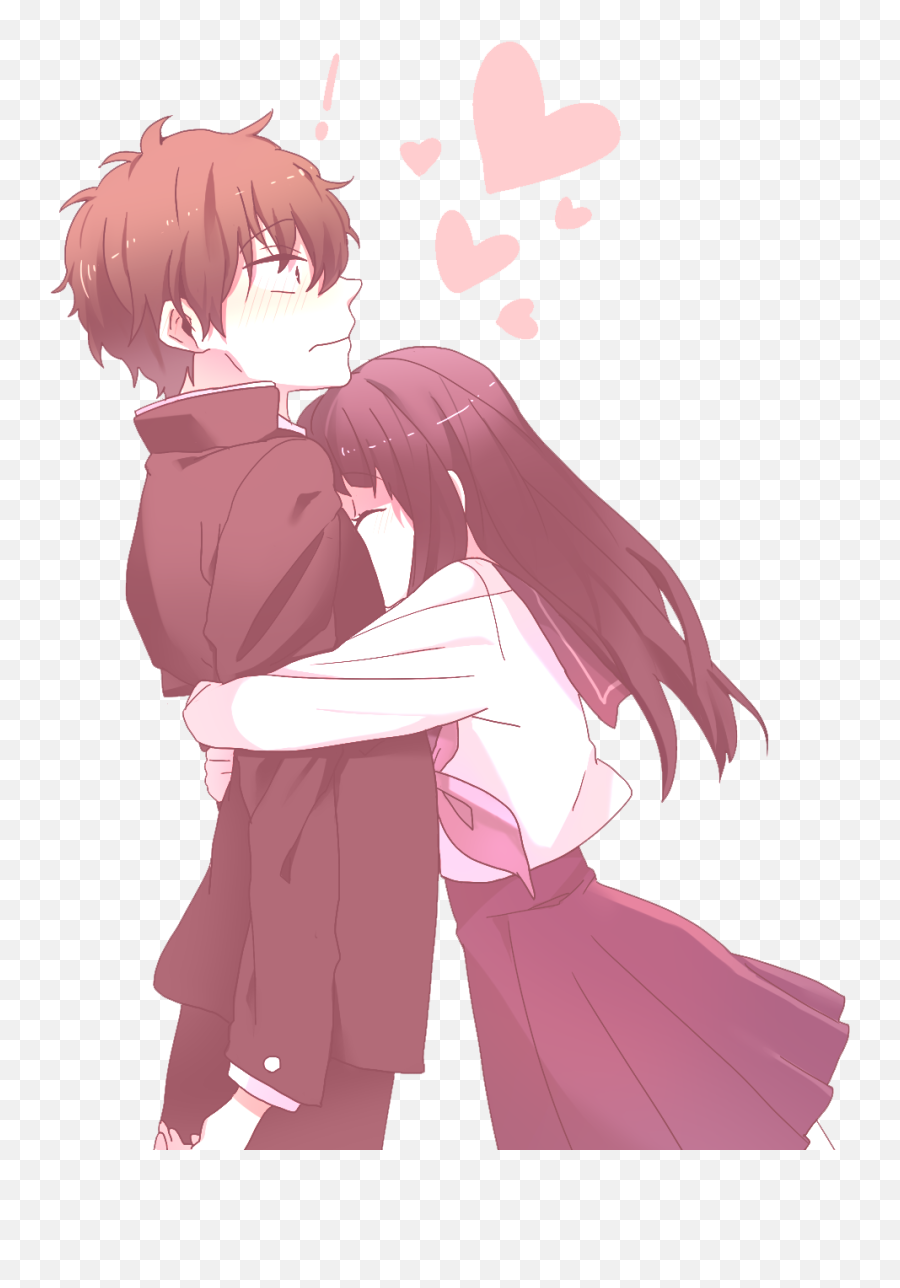 Love Anime - Cute Anime Couple Hugging Png,Anime Png Images