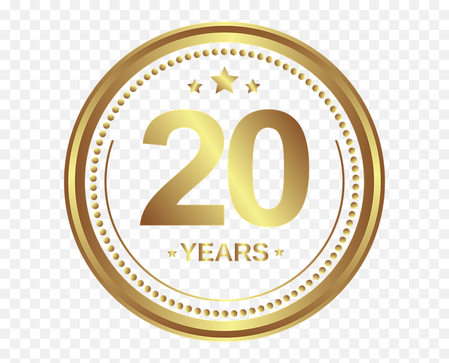 Medal Anniversary 20 Years - 20 Year Anniversary Gold Png,Anniversary Png