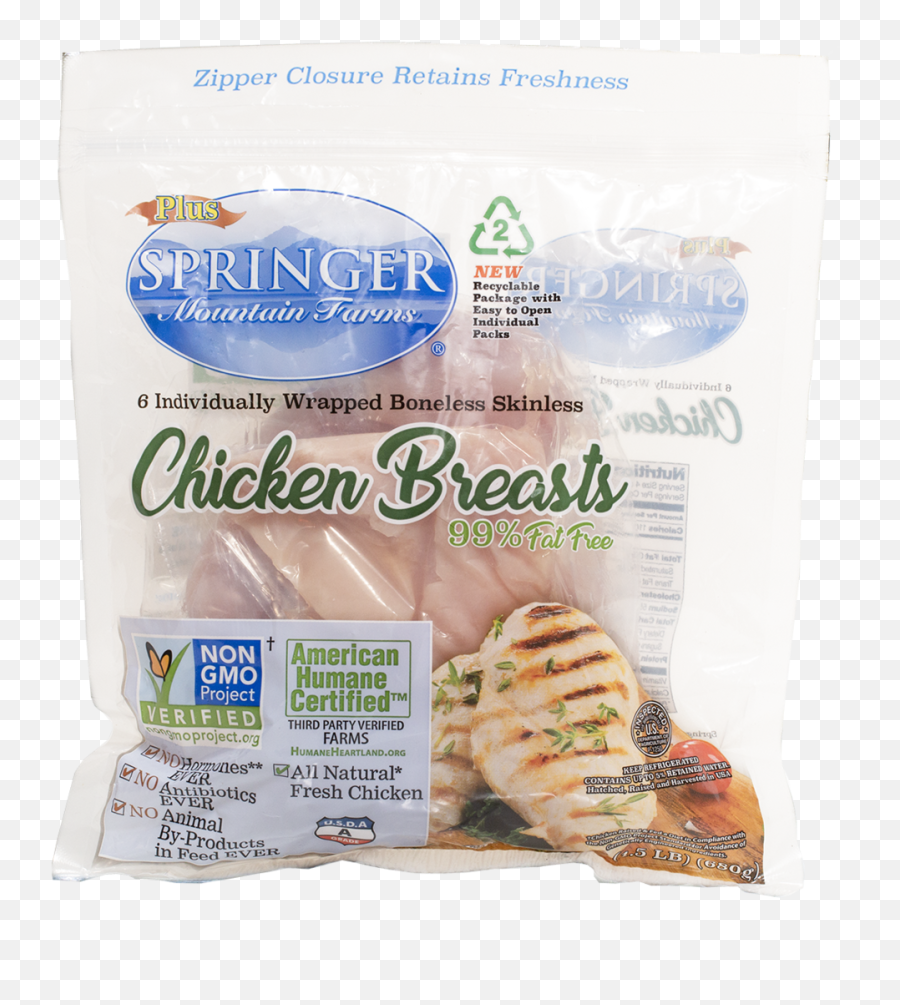 Individually Wrapped 4 Oz Boneless Breast Fillets U2014 Springer - Convenience Food Png,Chicken Breast Png