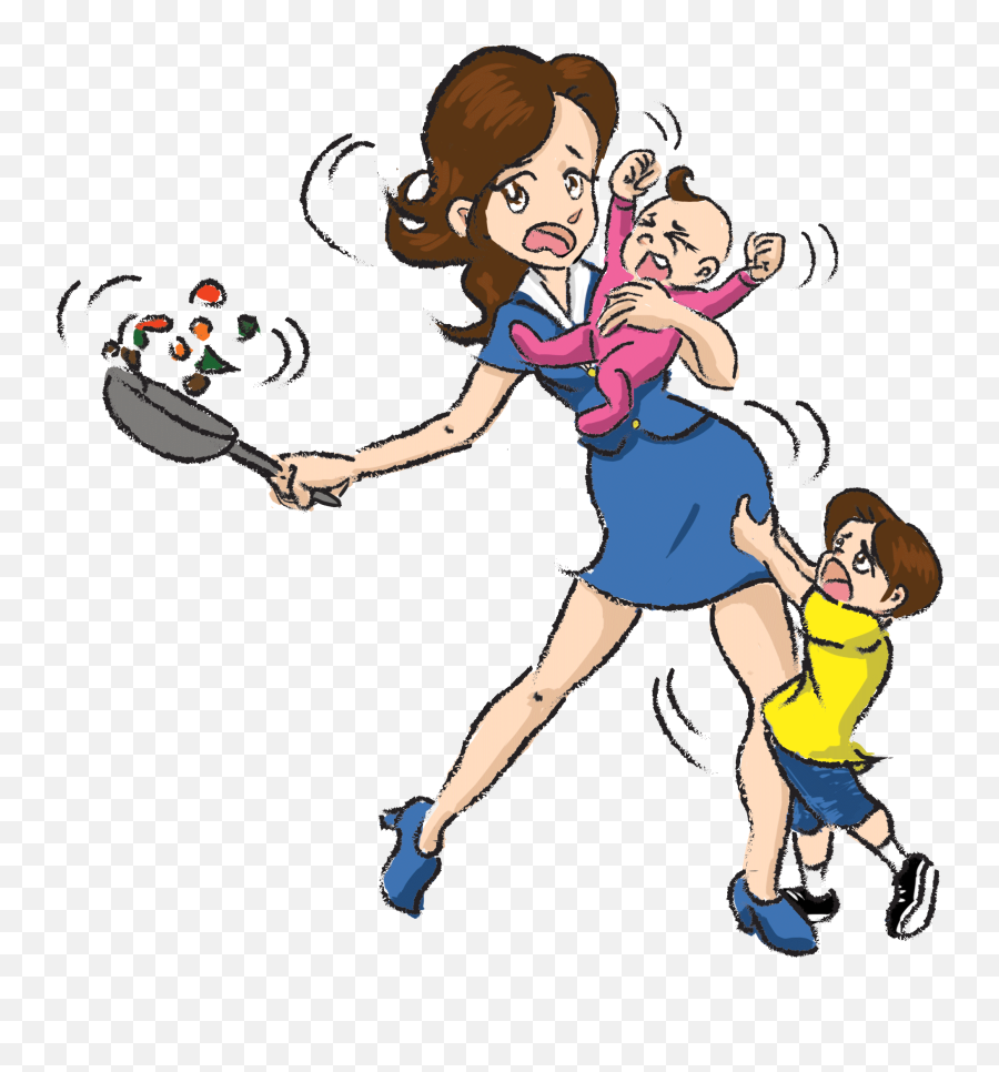 Mom And Family - Busy Mom Clipart Png Transparent Png Full Dibujo De La Madre,Mom Png